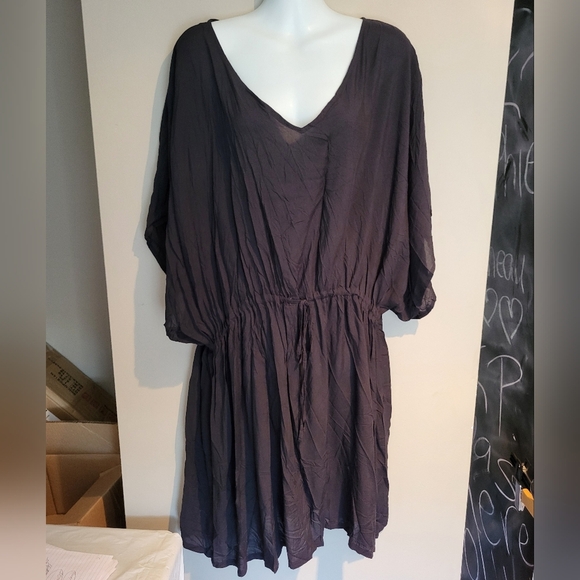 Lands' End Black V-Neck Beach Cover Up, Size XL To XXL - Picture 2 of 5